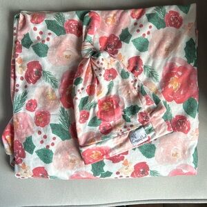 Copper pearl baby swaddle set pink floral
